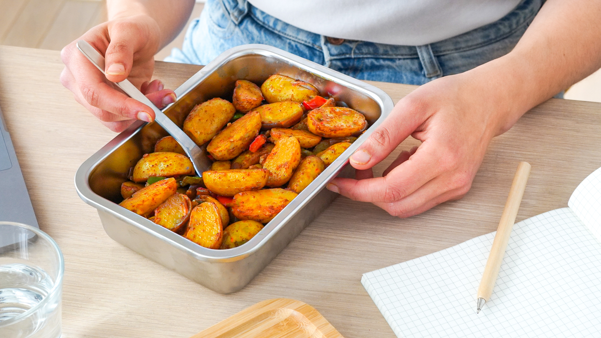 Lunchbox pommes de terre primeurs et légumes rôtis au four - The Daily Saby